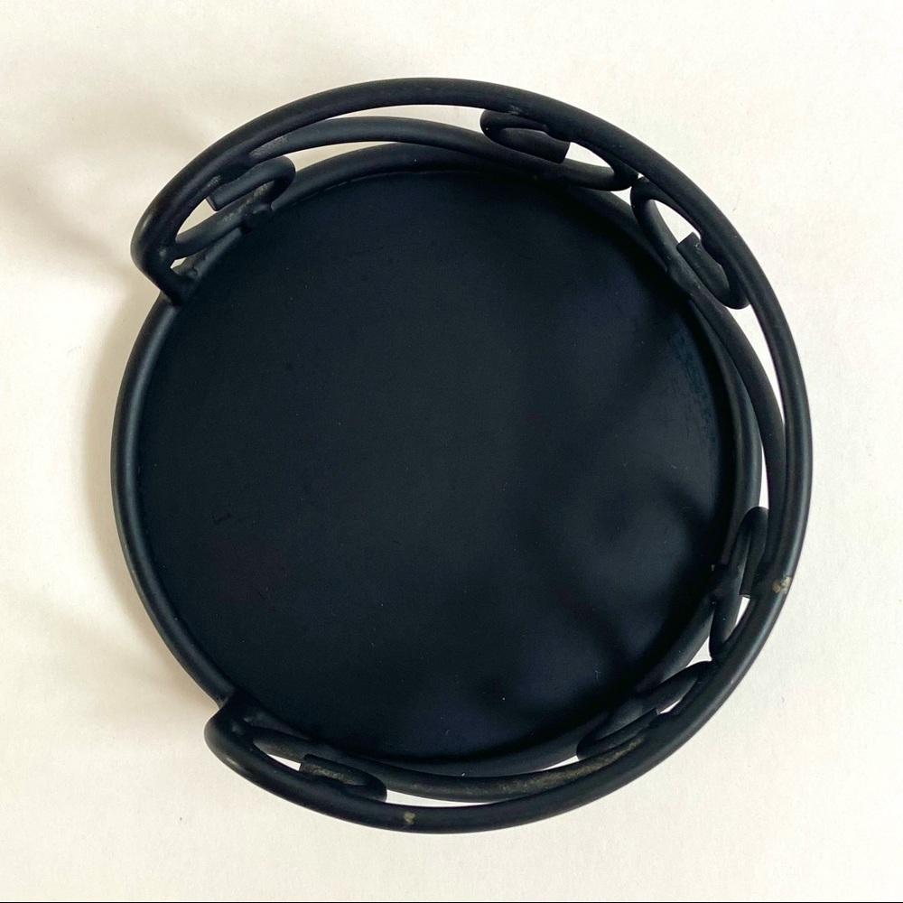 Black Iron Scroll Coaster Holder with Marble Coasters - Picture 9 of 14